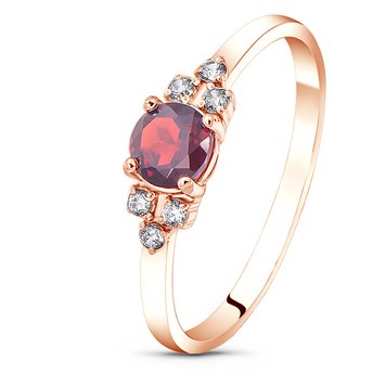 Gold ring with natural garnet K2257G, 1.52