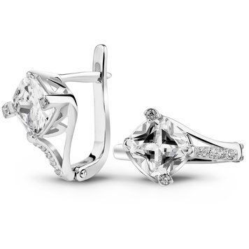 Серьги из белого золота с фианитами ПДСБз05, 4.49