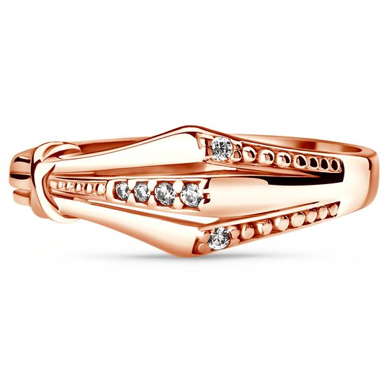 Red gold ring with cubic zirconia FKz155, 2.99