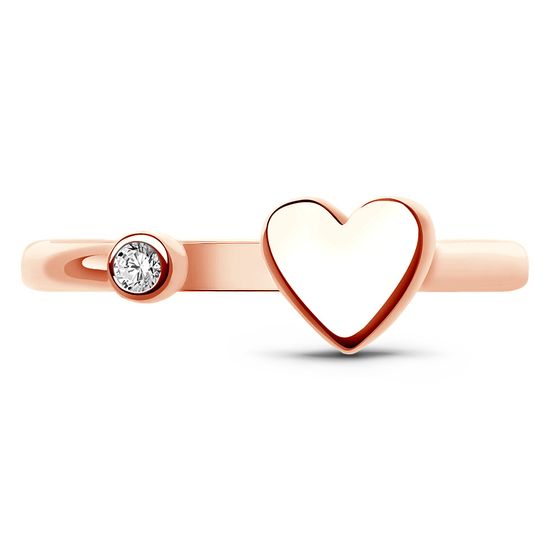 Red gold ring with cubic zirconia FKz508, 1.56