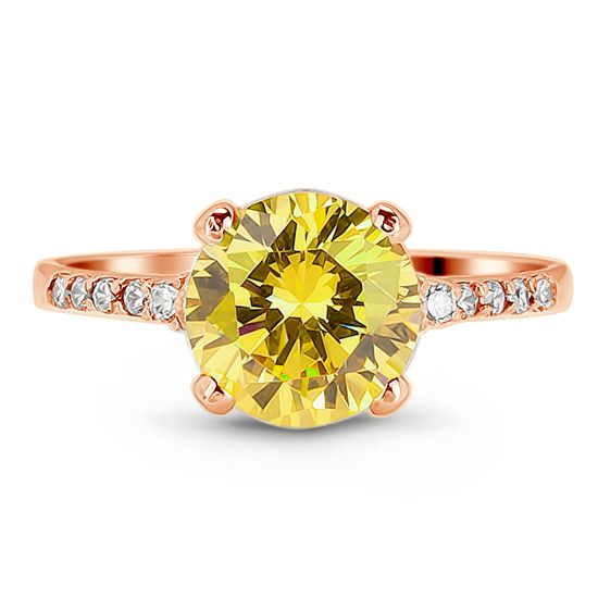 Gold ring with natural citrine K25CT, 18, 2.55