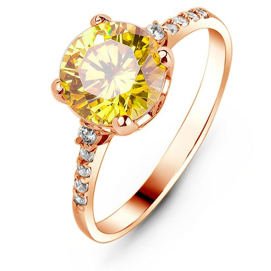 Gold ring with natural citrine K25CT, 15, 2.55