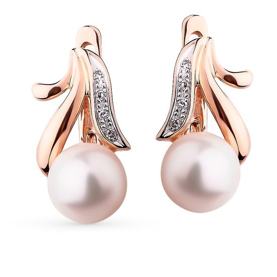 Золоті сережки з перлами і фіанітами ЖС2013, 3.1