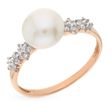 Gold ring with pearls and cubic zirkonia ЖК2014
