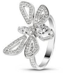 White gold ring with cubic zirconia FKBz306, 4.85