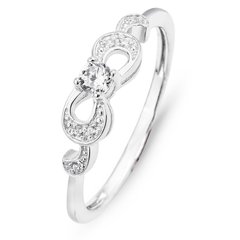 White gold ring with cubic zirconia Kz2118B, 1.73