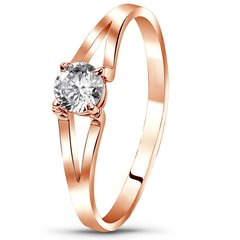 Red gold ring with cubic zirconia FKz225, 1.71