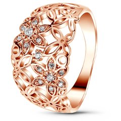 Gold ring with Cubic Zirkonia ФКз203, 3.85