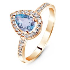 Gold ring with natural topaz ПДКз115Т, 15, 2.75
