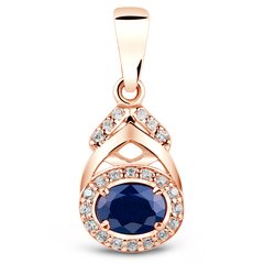 Gold pendant with natural sapphire PDz02S, 2.6