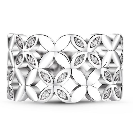 Кольцо из белого золота с фианитами КБз1191, 7.27