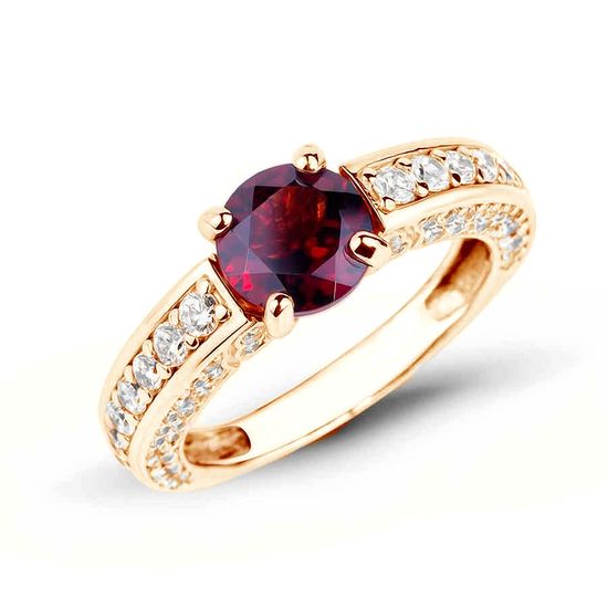 Ring made of gold with natural garnet БКз102Г, 4.86