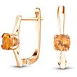 Gold earrings with natural citrine Сз2094Ц