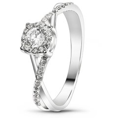 White gold ring with cubic zirconia FKBz216, 2.04