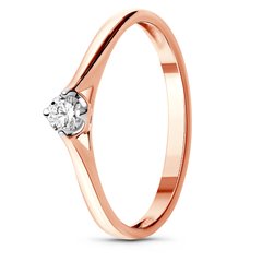 Red gold ring with diamonds KBRz107, 1.18