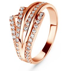 Red gold ring with cubic zirconia FKz112, 2.87