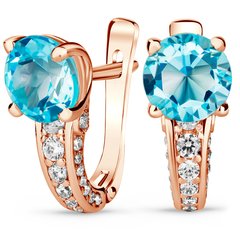 Gold earrings with natural topaz БСз101Т, 3.87