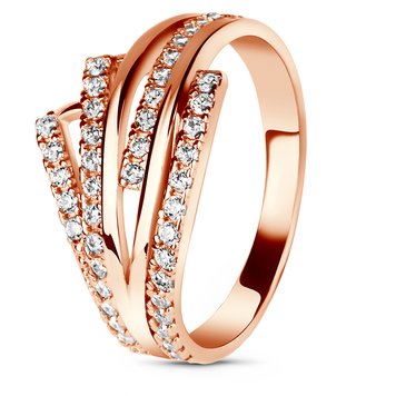 Red gold ring with cubic zirconia FKz112, 2.87