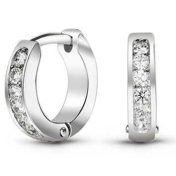 Серьги из белого золота с фианитами ФБСз229, 3.34