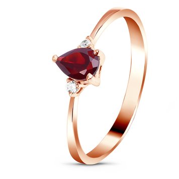 Gold ring with natural garnet K1001G, 1.5