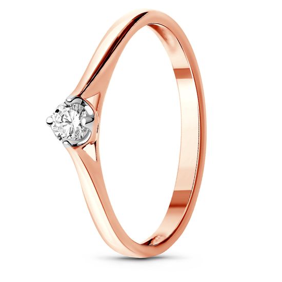 Red gold ring with diamonds KBRz107, 1.18