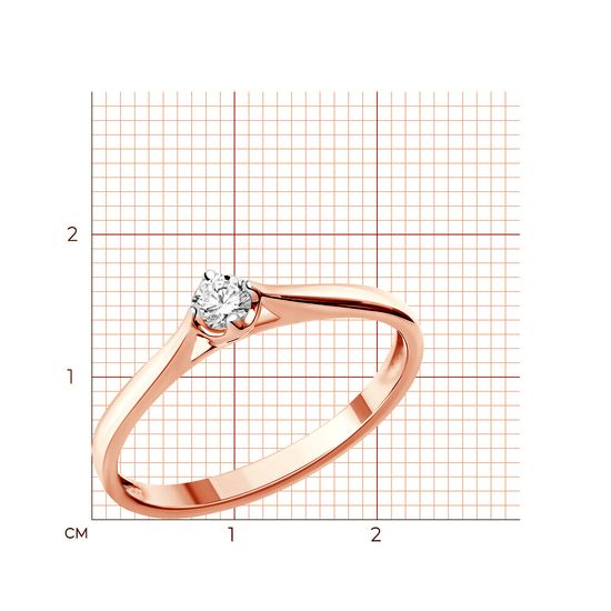 Red gold ring with diamonds KBRz107, 1.18