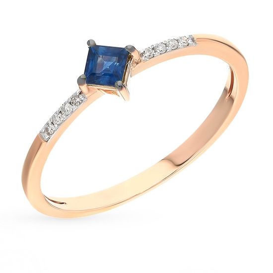 Gold ring with sapphire and diamonds СК5508, 1.47
