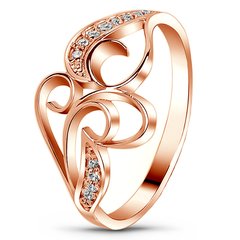 Red gold ring with cubic zirconia FKz210, 2.18