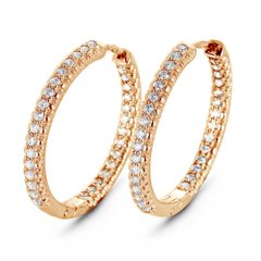 Gold earrings with cubic zirkonia ФСз035