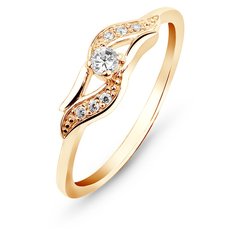 Gold ring with cubic zirkonia Кз2113, 1.43