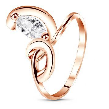 Gold ring with cubic zirkonia ФКз350, 2.35