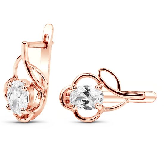 Gold earrings with cubic zirconia PDSz74, 3.48