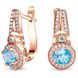 Gold earrings with natural topaz ПДСз77Т, 4.37