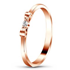 Red gold ring with cubic zirconia FKz211, 1.24