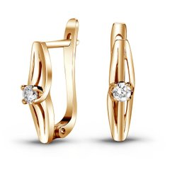 Gold earrings with cubic zirkonia Сз2140