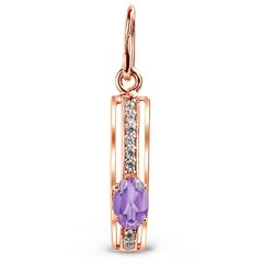 Gold pendant with natural amethyst PDz81AM, 1.29