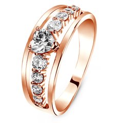 Gold ring with cubic zirkonia ФКз231, 3.8
