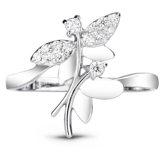 White gold ring with cubic zirconia FKBz340, 1.93