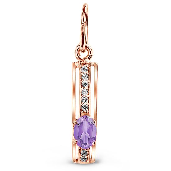 Gold pendant with natural amethyst PDz81AM, 1.29