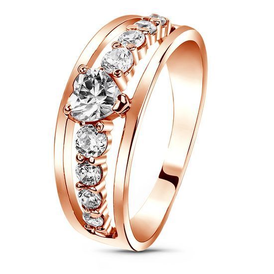 Gold ring with cubic zirkonia ФКз231, 3.8