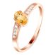Gold ring with natural citrine ПДКз84Ц, 15.5, 1.45