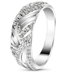White gold ring with cubic zirconia FKBz202, 2.81