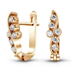 Gold earrings with cubic zirkonia ФСз266