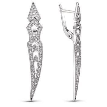 Серьги из белого золота с фианитами ФБСз362, 5.85