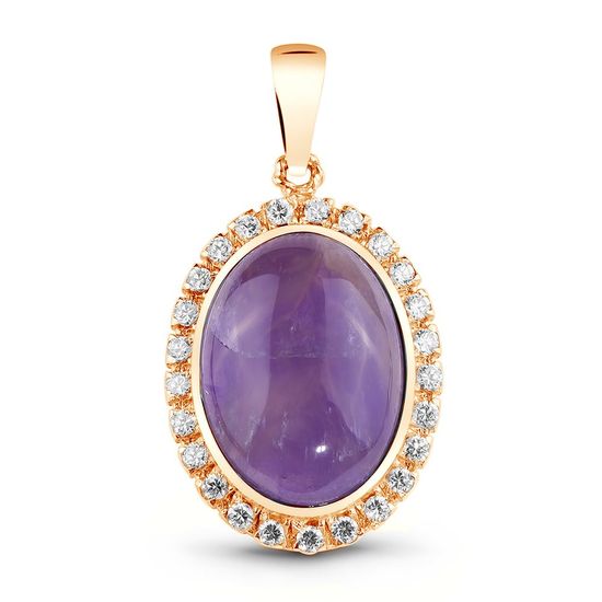 Gold pendant with natural amethyst PDz117AM, 6.6