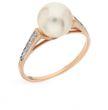 Gold ring with pearls and cubic zirkonia ЖК2022