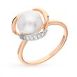 Gold ring with pearls and cubic zirkonia ЖК2010