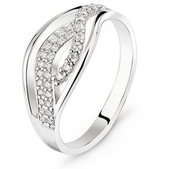 White gold ring with cubic zirconia FKBz043, 2.7