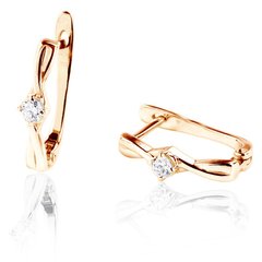 Gold earrings with cubic zirkonia Сз2137