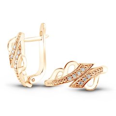 Gold earrings with cubic zirkonia ФСз133